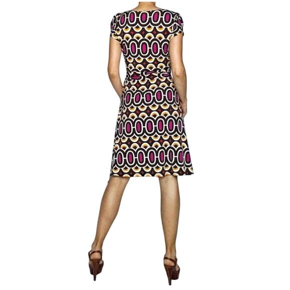 Bisou Bisou 90s Retro Geo-print True Wrap Dress size 6 - Picture 10 of 10